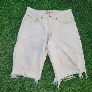 Y2K Style Levis Jorts Mens 32 Thrashed Painter Workwear Shorts Destroyed